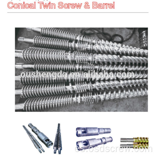 Barril cónico de doble tornillo para extrusión de perfiles (WPC)